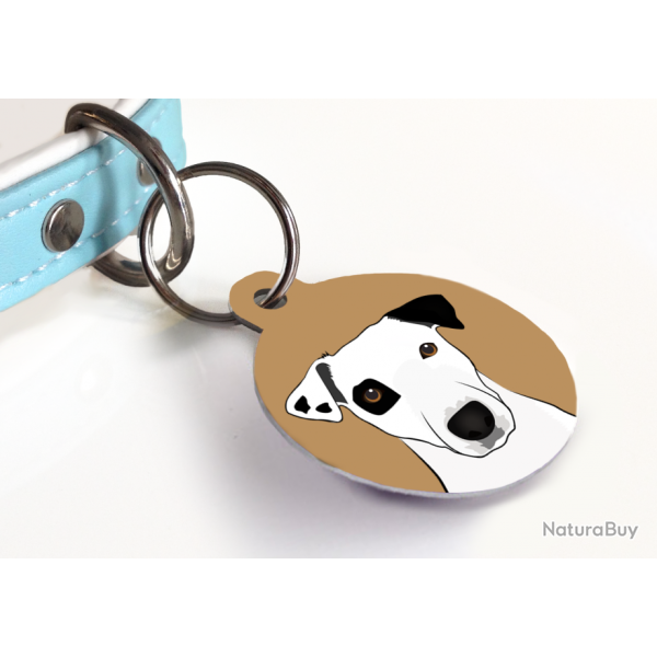 M�daille grav�e pour chien Jack Russel Noir