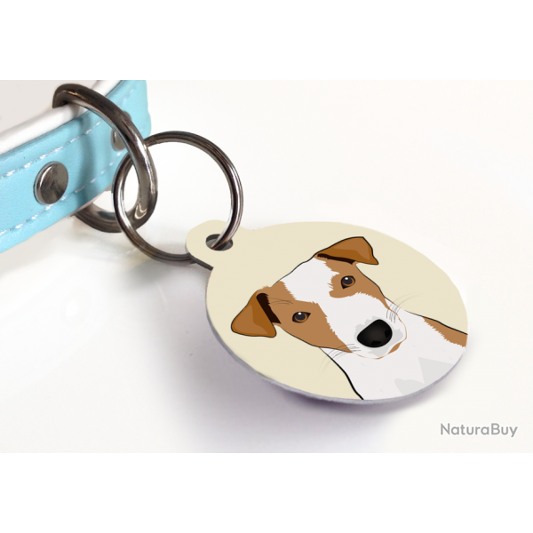 M�daille grav�e pour chien Jack Russel Marron