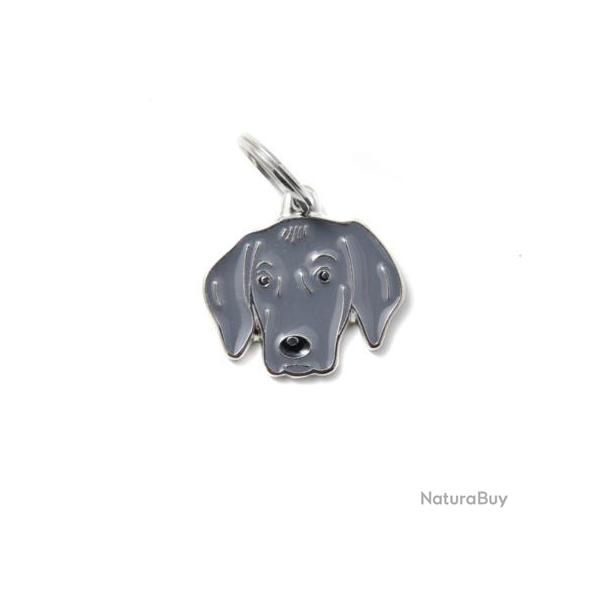 M�daille grav�e pour chien Braque de Weimar
