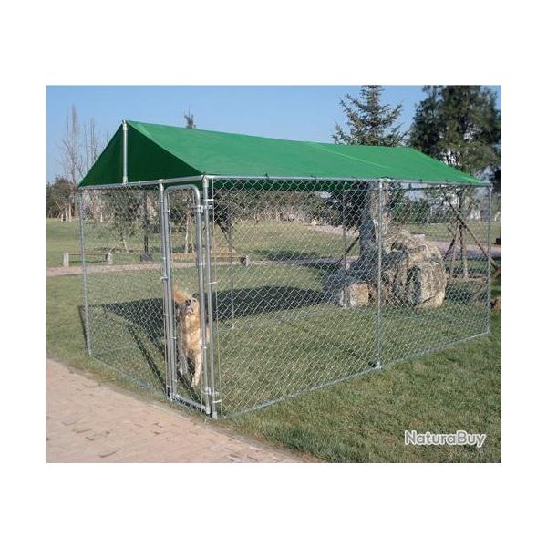 Enclos + toit cloture chien chenil parc chien cielterre-commerce