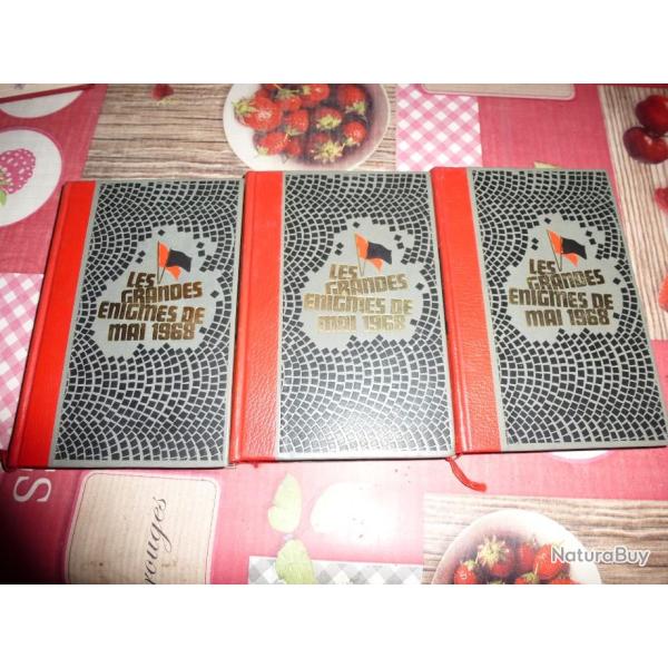 LOT DES 3 LIVRES LES GRANDES  ENIGMES DE MAI 1968  tome  1 et tome 2 et tome 3