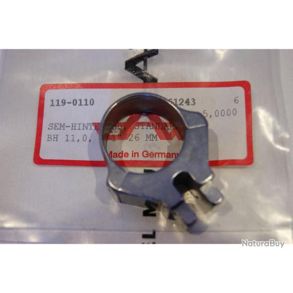 pied arri�re montage crochet collier dia 26mm haut 11mm EAW r�f 119-0110