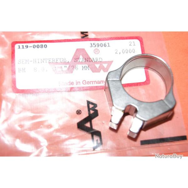pied arri�re montage crochet collier dia 26mm haut 8mm EAW r�f 119-0080