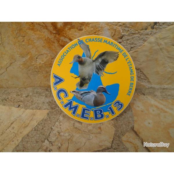 Magnifique autocollant "Association  de Chasse Maritime de l'Etang de Berre  A.C.M.E.B.13"