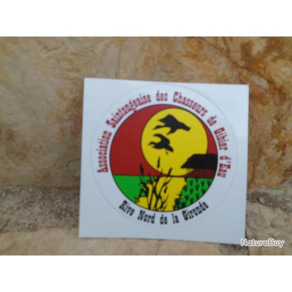 Magnifique autocollant Association Saintongeaise des chasseurs de gibier d'eau