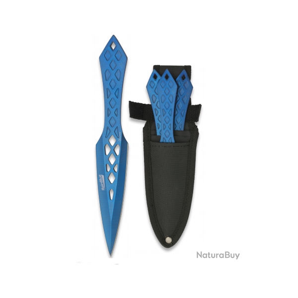 Set de 3 couteaux d�coratif de lancer  19 cm Rainblue