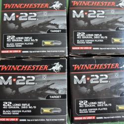 Lot de 10 Boites de 400  Winchester M22 en 22LR soit 4000 cartouches au total