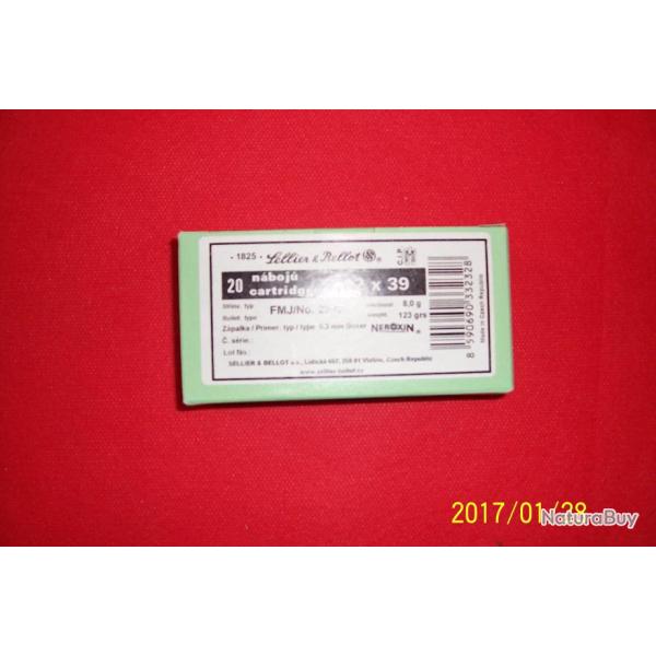 20 balles Sellier & Bellot, 7.62X39