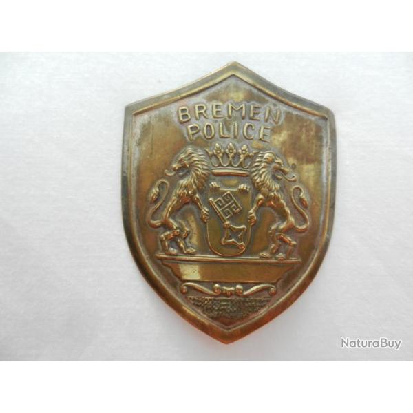 Ancienne plaque de Police Polizei  allemande Bremen - Brme