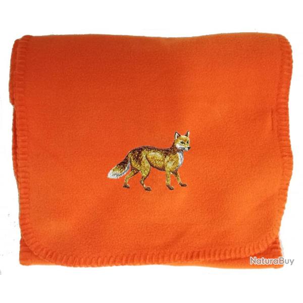 Echarpe polaire orange brod�e " Renard "