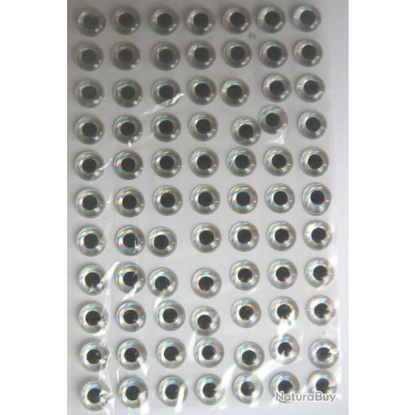 oeil holographique diametre 6 mm argent�