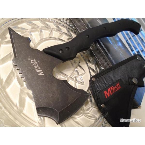 Hache Tomahawk Mtech Axe Stonewash Acier 440 Manche Abs Etui Nylon MTAXE13SW