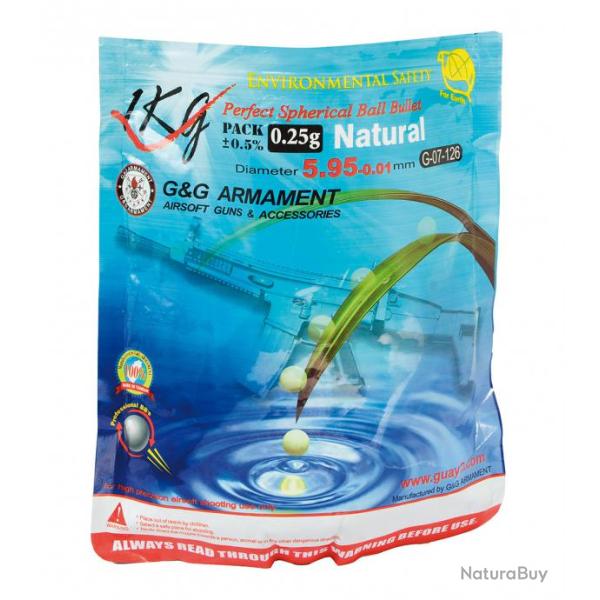 Billes Airsoft Bio G&G 0.25g 1Kg