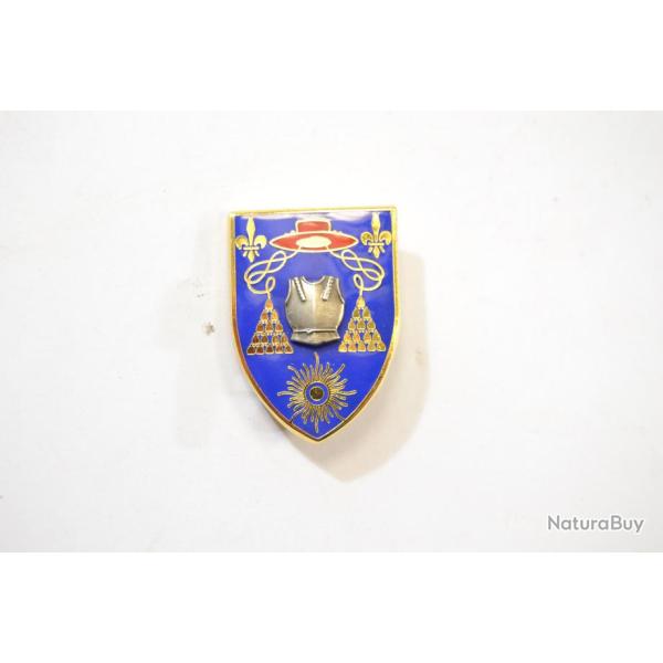 Insigne  6 Rgiment de Cuirassiers, 6 RC cuirasse rivete, pingle sertie, Delsart G829