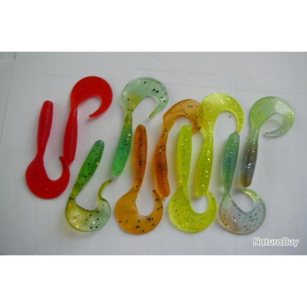 lot 10 leurres twist  de 7 cm de long