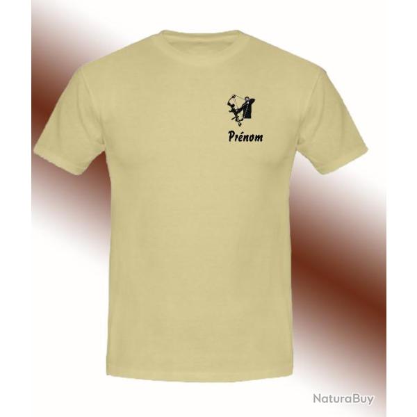 Tee shirt beige ou blanc avec broderie  Archer compound + pr�nom