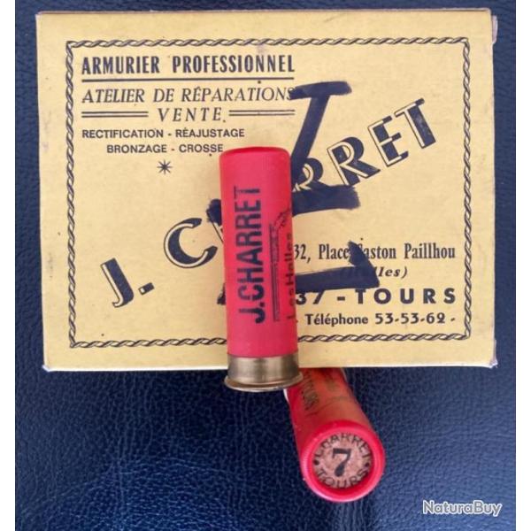 Collector: bote de 10 cartouches NEUVES calibre 16-65 mm plomb n7 armurier J. CHARRET - TOURS.
