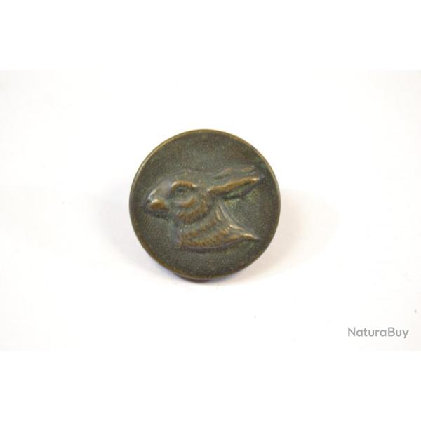 Bouton de veste de chasse, d�but 20eme Si�cle. T�te de li�vre lapin venerie collection chasseur