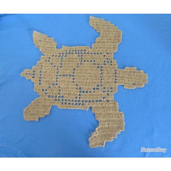 Napperon Tortue Marine en ficelle de jute . D�coration Textile marine.
