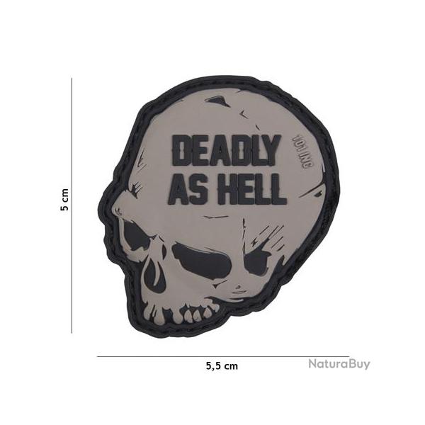 Patch 3D PVC Deadly as Hell Gris (101 Inc)
