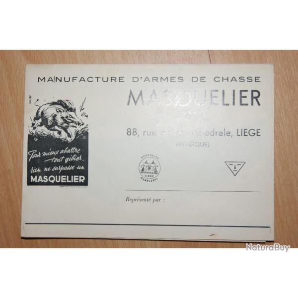 catalogue revue poster MANUFACTURE ARMES DE CHASSE MASQUELIER LIEGE 510x550