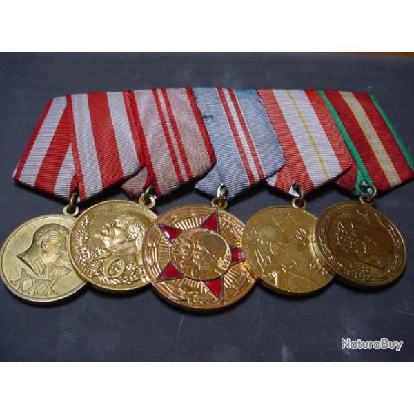 Mdailles URSS en barrette.