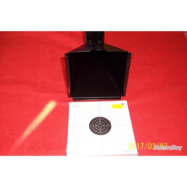 porte cible papier 14x14cms, support m�tallique � fixer, pack de 25 cibles
