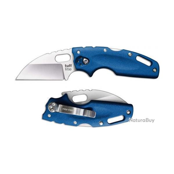 Couteau Cold Steel Tuff Lite EDC Wharncliffe AUS-8 Manche Blue Griv-Ex Tri-Ad Lock CS20LTB
