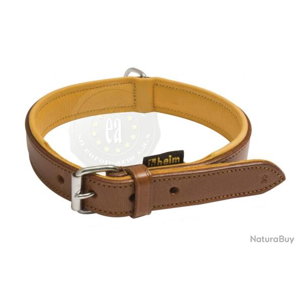 Colliers Country  35 cm  pour chien cuir marron, doubl cuir