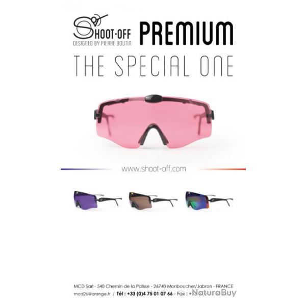 Lunettes de tir Shoot-Off PREMIUM - P.Boutin Sport (Branches Carbone)