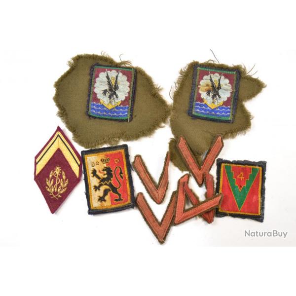 Lot d'insignes grades de bras patch de bras etc..; France WW2 ou Indochine / Algrie
