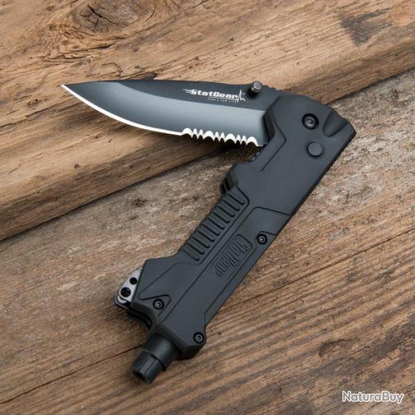 Couteau de Secours StatGear T3 Tactical Rescue Tool Acier 440C Manche Abs STAT01