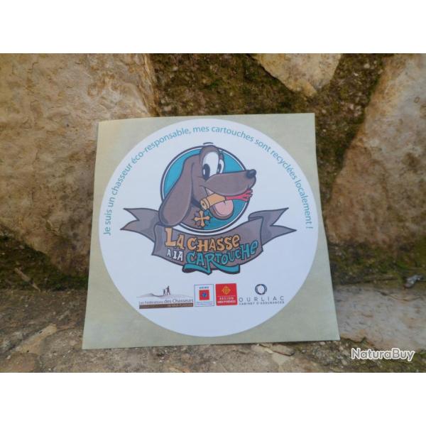 Superbe autocollant  "Je suis chasseur �co responsable" la chasse � la cartouche