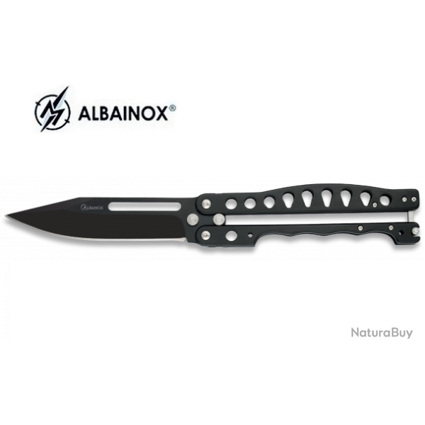 Couteau tactique papillon manche aluminium  lame de 13 cm