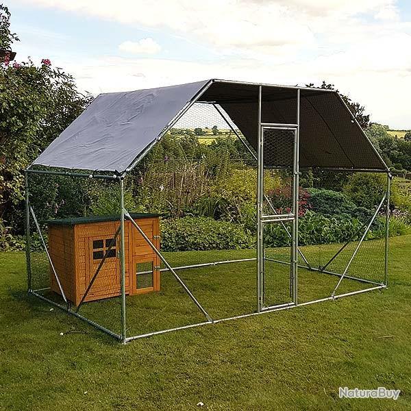 Poulailler GEANT 2x3x2m abri poule caille pintade lapin chenil chien chatiere enclos chat