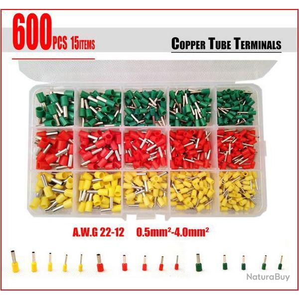 Boite 600 embouts de cblage de 0.5  4 mm