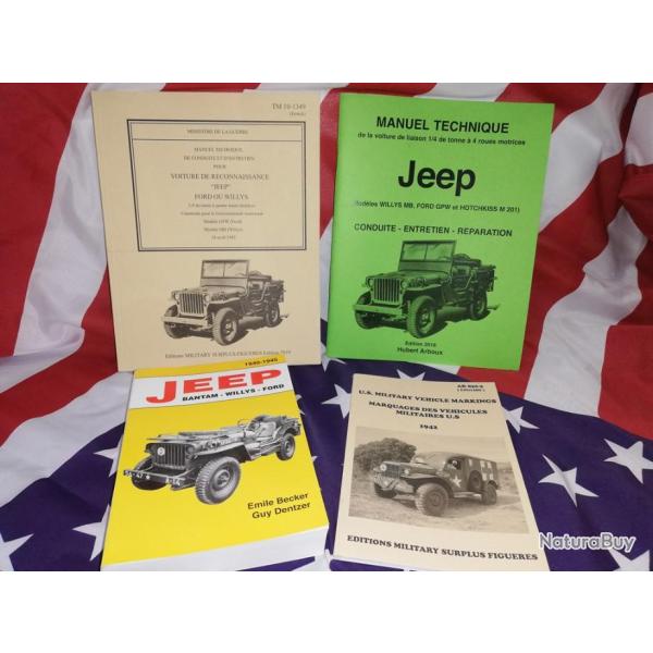 PROMO CADEAU  : Le best de la JEEP ( les 4 ouvrages essentiels  WILLYS FORD HOTCHKISS BECKER