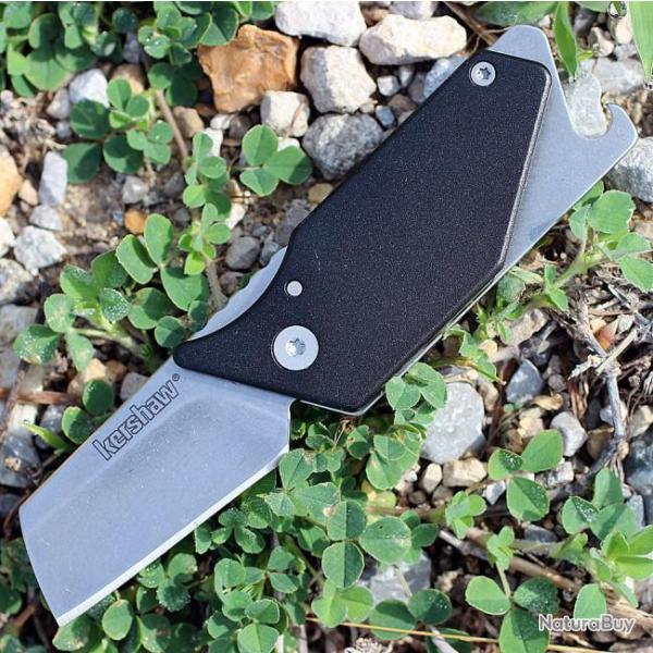Lot de 2 Couteau Kershaw Pub Black Lame Acier 8Cr13MoV Manche Alu Ouvre Bouteilles KS4036BLK
