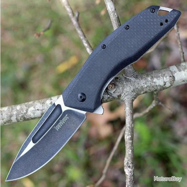 Couteau Kershaw Flourish A/O Lame Acier 8Cr13MoV Manche G10/Fibre Carbone KS3935