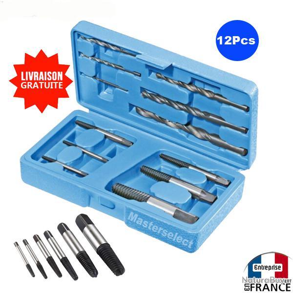 12x MECHES FORETS EXTRACTEUR DE VIS FOIRE MECANIQUE EMDOMMAGE CASSEE POUR PERCEUSE - PROMO -