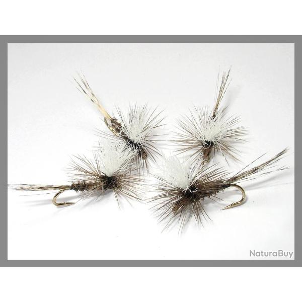 PECHE MOUCHE - 3 PARACHUTES GRIS BRUNS H16