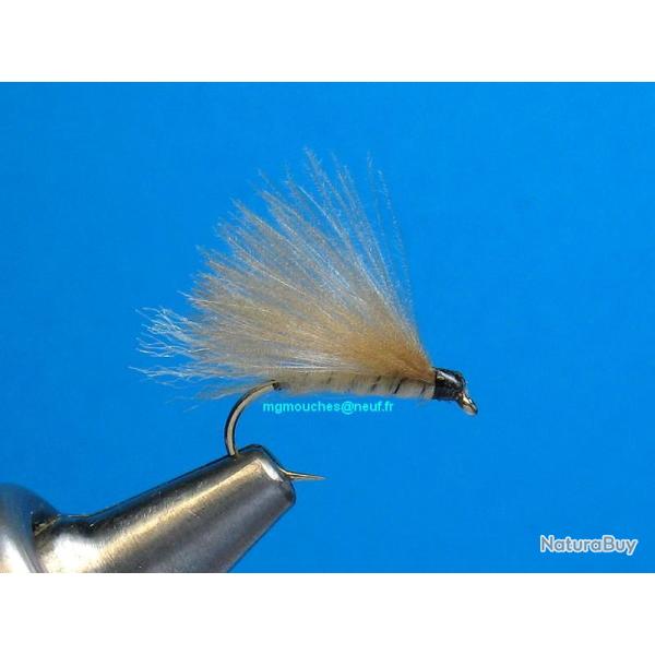 PECHE MOUCHE - 3 MOUCHES CULS DE CANARD BEIGES H14