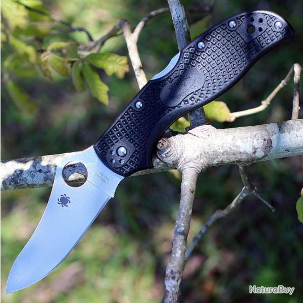 Couteau Spyderco Stretch 2 Lame Acier VG-10 Manche FRN Lockback Made In Japan SC90PBK2