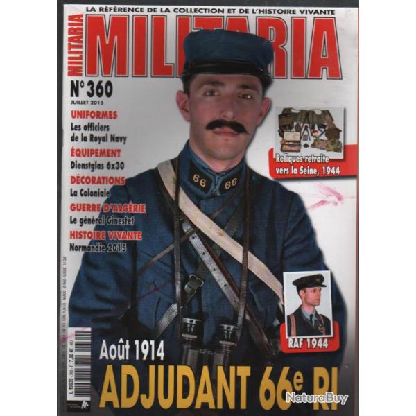 Militaria magazine 360 juillet 2015 officiers royal navy , jumelles 6x30, d�co la coloniale , alg