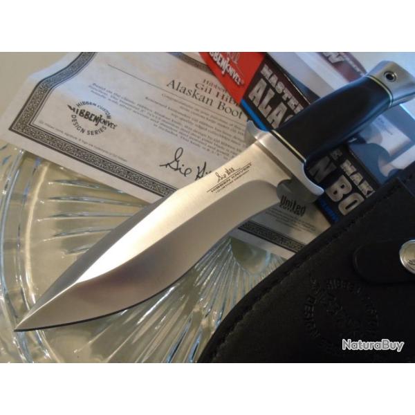 Poignard Couteau Gil Hibben Alaskan Boot Lame Acier 7Cr13 Manche Micarta Etui Cuir GH5055