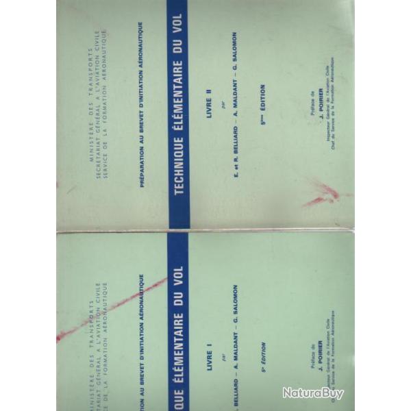 technique �l�mentaire du vol , volume 1 & 2 , belliard , maldant et salomon, aviation