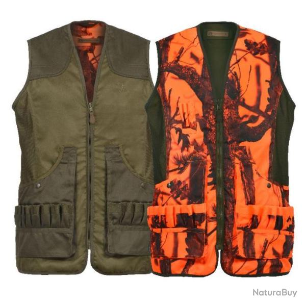 GILET DE CHASSE REVERSIBLE  PERCUSSION SAVANE TAILLE S