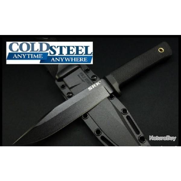 Couteau Cold Steel SRK Survival Rescue Lame Acier SK-5 Manche Kray-Ex Etui Secure-Ex CS49LCK