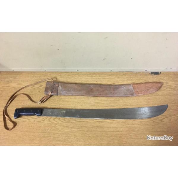 RARE ORIGINAL AUTHENTIQUE US ARMY WW2 MACHETTE LEGITIMUS COLLINS ETUI CUIR EX CONDITION #2