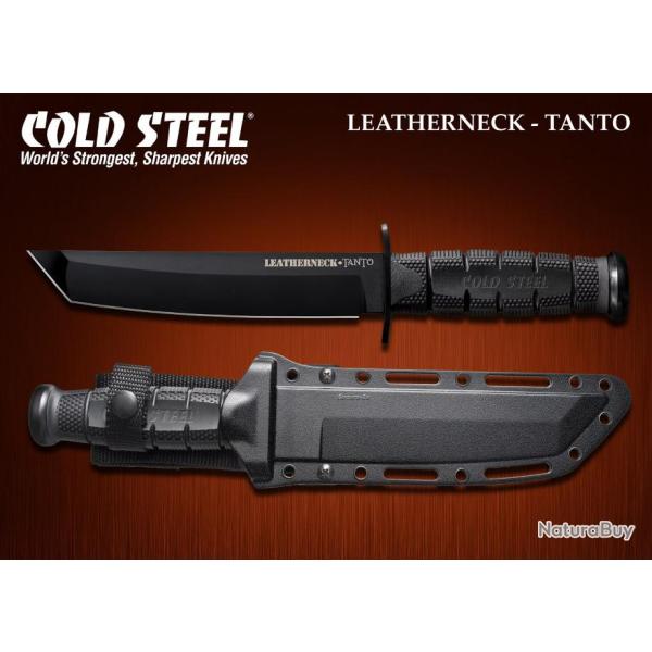Couteau Tactical Cold Steel Leatherneck Tanto Lame Acier D2 Manche Griv-Ex Etui Secure-Ex CS39LSFCT